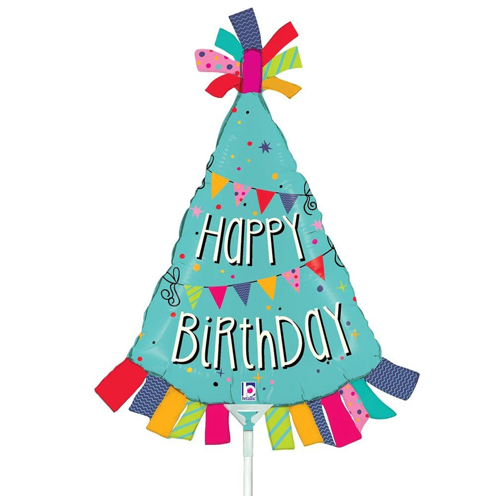 Betallic 14" Birthday Banner Hat Mini Shape (AIR-FILL ONLY / FLAT)